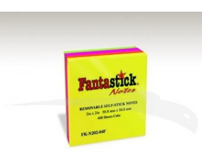 POST IT - FANTASTICK - CUBE FLUORESCENT - 400 FEUILLES - lot de 12 post-it