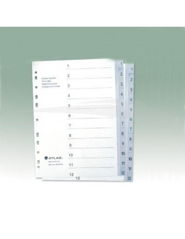 INTERCALAIRES MENSUELS ATLAS - 1 à 31 - A4 - Lot de 10 jeux d'intercalaires