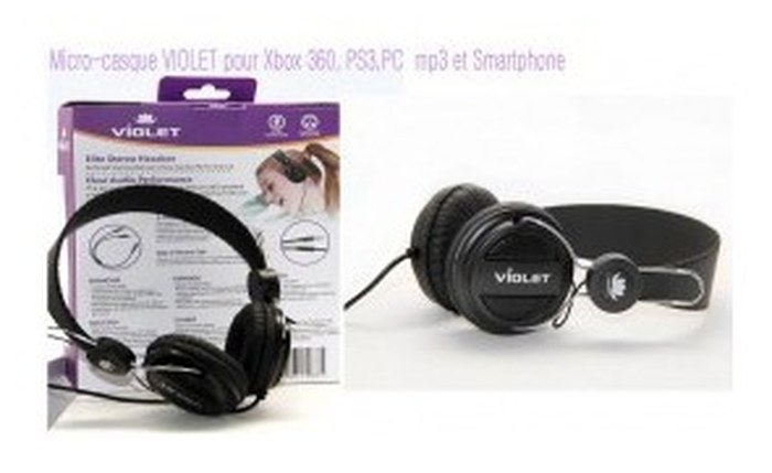 Micro-casque VIOLET pour Xbox 360, PS3,PC mp3 et Smartphone
