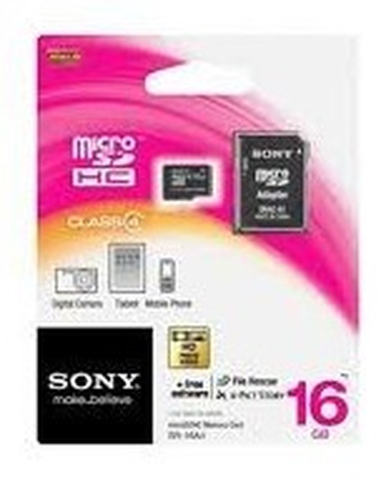 Sony Carte Mémoire Micro SDHC 16GB MSD, Adaptor