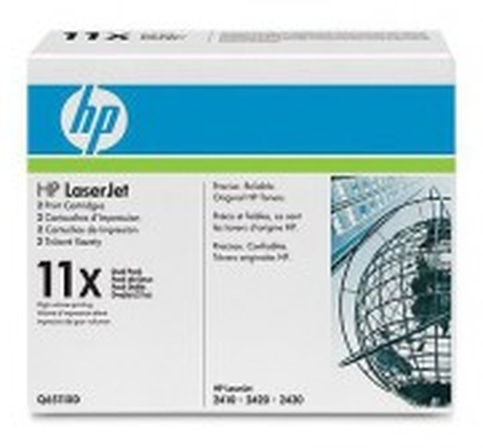 HP 11X Black Dual Pack LaserJet Toner Cartridges (Q6511XD)