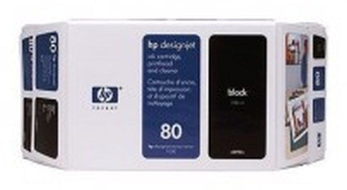 Cartouche d'encre noire/350 ml HP 80 (C4871A)