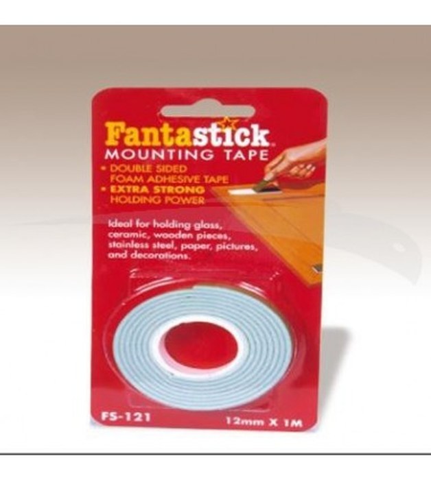 RUBAN ADHÉSIF DOUBLE FACE - FANTASTICK - 12 mm X 1 m - lot de 42 rouleaux