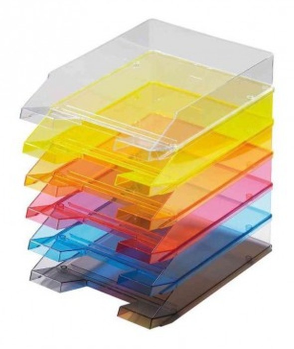 Corbeilles à courrier Transparent - Lot de 10 - Coloris au choix
