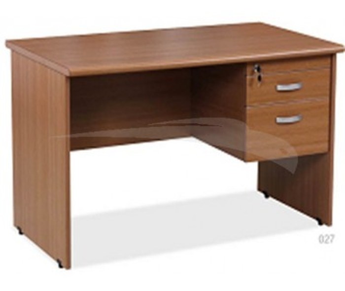 Bureau avec pieds en bois + 2 Tirois (W1200xD700xH730)