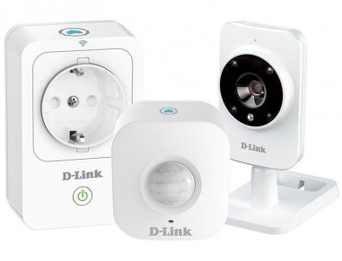 Kit de démarrage D-LINK avec caméra réseau (Wi-Fi b/g/n/ac) infrarouge, détecteur de mouvement et prise intelligente