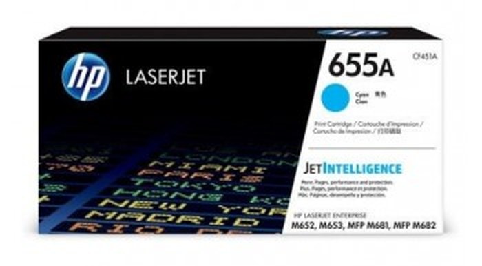 Toner HP 655A Original LaserJet Cartridge /Cyan /10500 pages /HP Color LaserJet Enterprise M652n - M652dn - M653dn - M681f