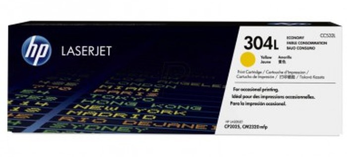 Toner LaserJet HP 304L Economique Jaune authentique (CC532L)