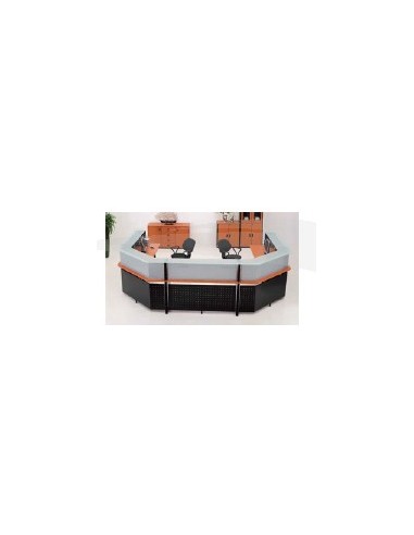 90° Comptoir Diagonal 1696W x 1100D x 750H Merisier / Noir