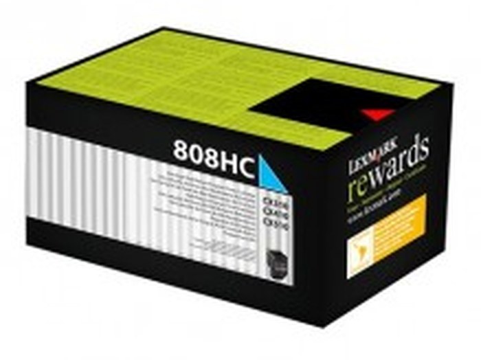 Lexmark 808HC Cyan Toner Cartridge (80C8HC0)