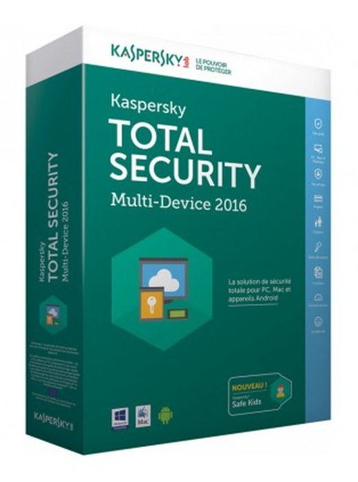 Kaspersky Total Security Multi-Device 2016 - 5 Postes (pour PC, Mac et Android)