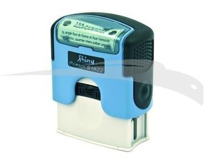 Cachet Personnalisable Shiny Printer S-1822 format empreinte 38 mm x 14 mm 3 lignes