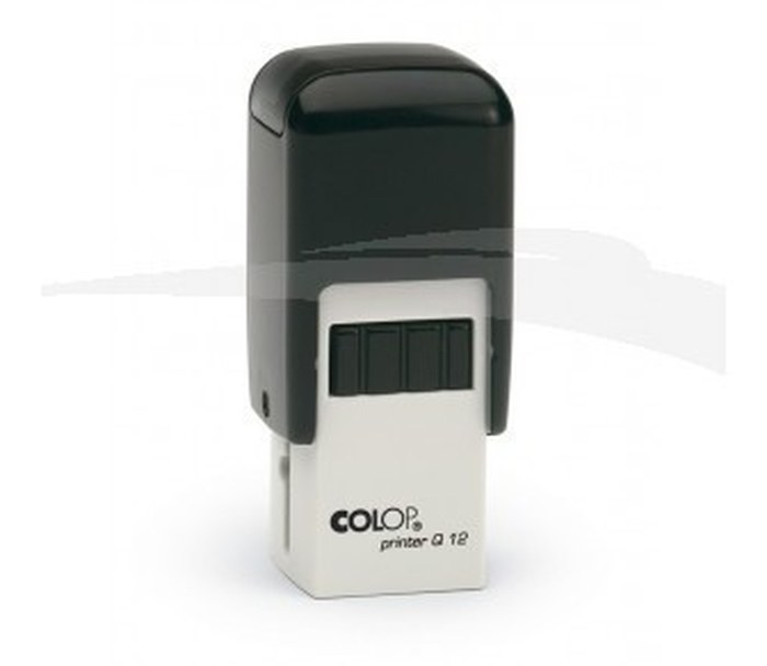 Cachet personnalisable COLOP Printer Q12 format empreinte 12mm x12 mm 2 lignes