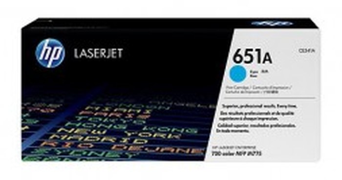 Cartouche authentique de toner cyan HP LaserJet 651A (CE341A)