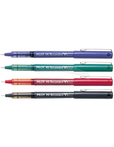 STYLO PILOT V5 HI-TECHPOINT BOITE DE 12 ( Disponible en 3 couleurs au choix: Noir-Bleu-Rouge.)