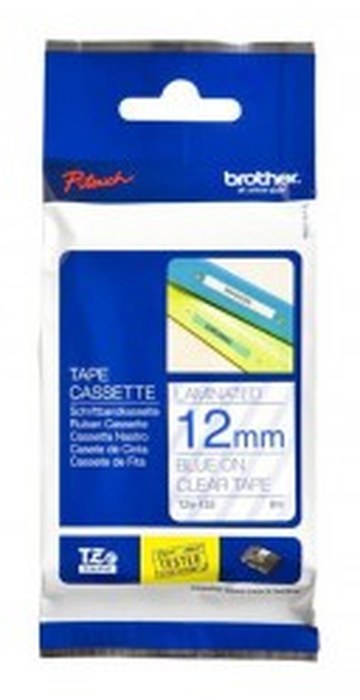 BROTHER Lamine 8m, 12mm Bleu - Transparent (TZE133)