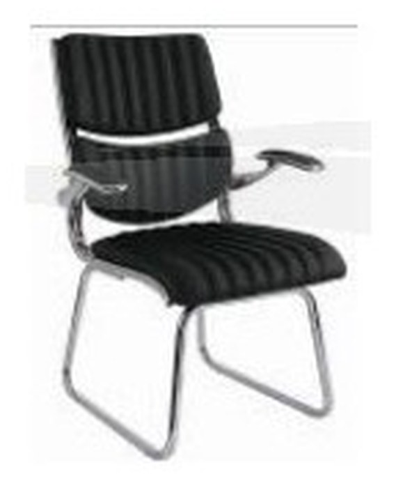 Fauteuil visiteur en PU et inox