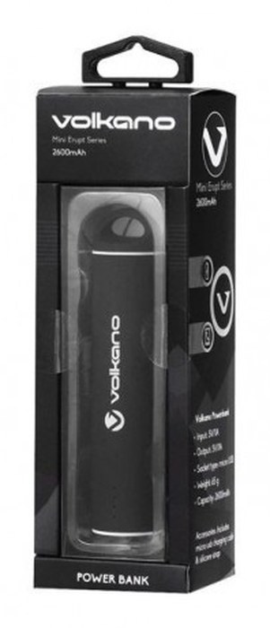 Power Bank VOLKANO Mini Erupt series /Noir /2600 mAh