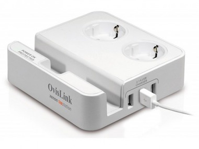Parasurtenseur et station de charge xenon TABstation OVISLINK pour smartphones et tablettes