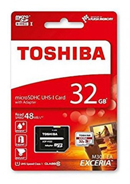 Carte Mémoire TOSHIBA EXCERIA M301 /32 Go /Blanc + Adaptateur