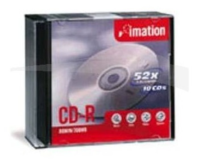 CD-R IMATION - 52 X RECORDABLES 700 MB - POCHETTE DE 10 CD