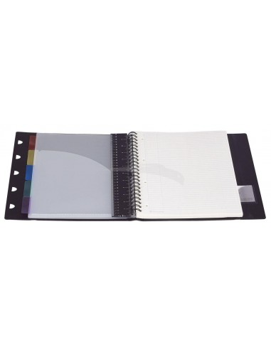 Lot de 5 Cahiers Organizers à Spirales - Exabook - 160 p (Noir)
