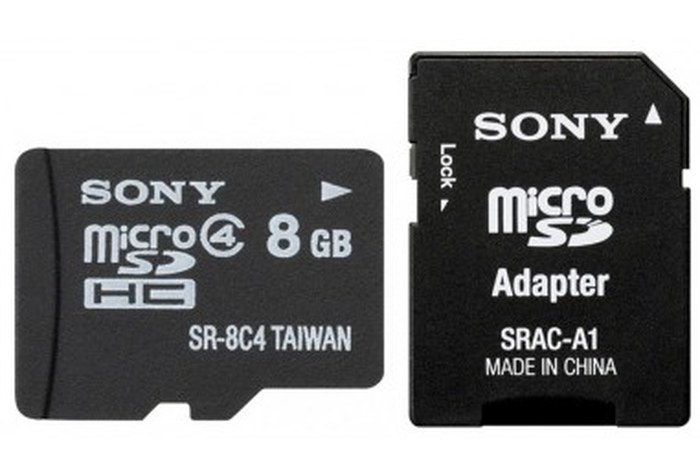 Sony Carte Mémoire Micro SDHC 8GB Réf:SR-8A4/T1+Adaptateur