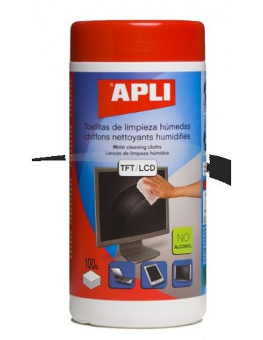 LINGETTES NETTOYANTES HUMIDIFIÉES - APLI -Boîte de 100 lingettes