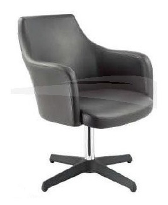 Fauteuil MOON en PU & chrome (Noir)