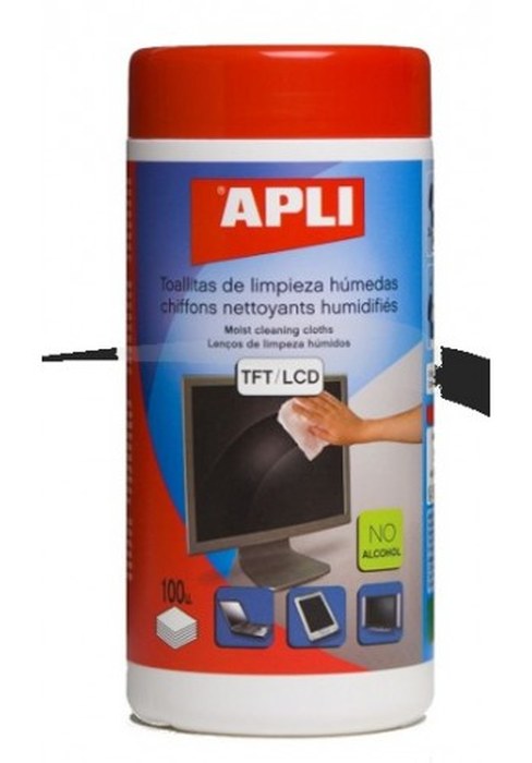 LINGETTES NETTOYANTES HUMIDIFIÉES - APLI -Boîte de 100 lingettes
