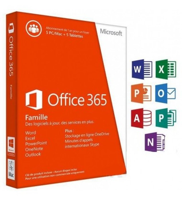 Microsoft Office 365 Famille Premium 32/64 Bits - Licence d'abonnement ( 1 an ) - jusquà 5 PC ou Mac + 5 tablettes