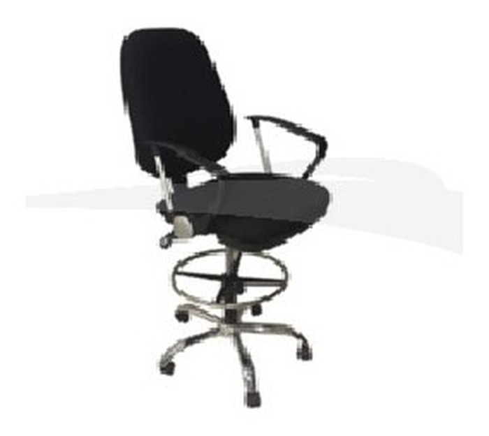 TABOURET EN TISSU BLEU ET NOIR 606GB