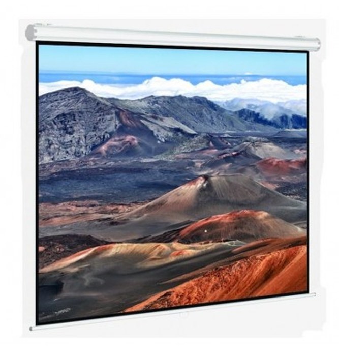Écran de projection mural manuel ORAY 150 x 150 cm avec carter en aluminium laqué