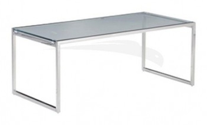 TABLE BASSE 60 x 120 cm en PU & chrome NOIR T-02GN