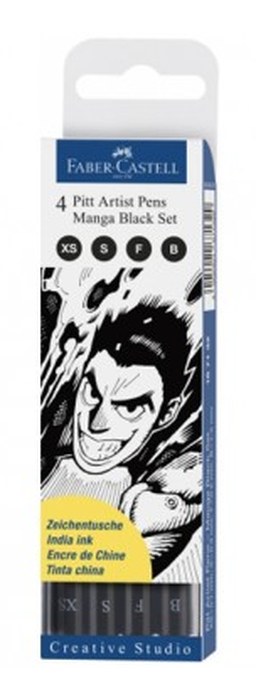 Pochette 4 Feutres Pitt Manga Noir
