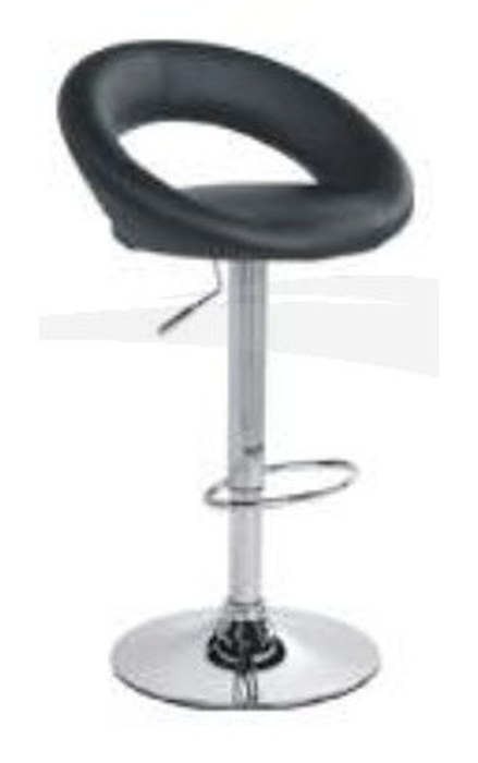 Tabouret SPACE en PU & chrome NOIR