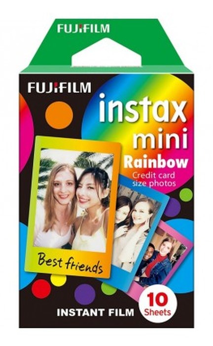 film fujifilm instax mini rainbow - pack de 10 pose