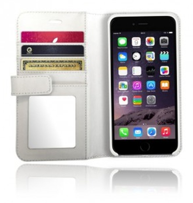 Etui XtremeMac En Cuir X-Wallet - Miroir Pour IPhone 6 / S / Plus - Blanc (IPP-XW6-03)