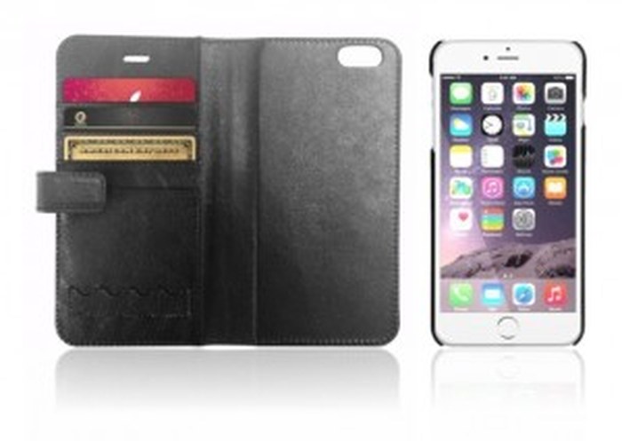 Etui XtremeMac En Cuir X-Wallet - Miroir Pour IPhone 6 / S / Plus - Noir (IPP-XW6-13)
