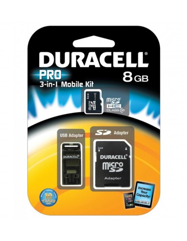 DURACELL Carte Micro SD CL10 3IN 1 8GB (DU-3IN1C1008G-R)