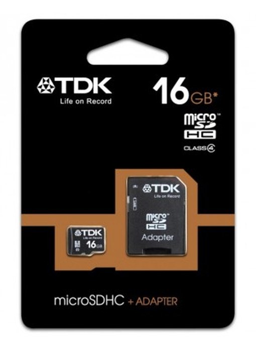 TDK MICRO SDHC 16GB Class 4 (with SD adapter)