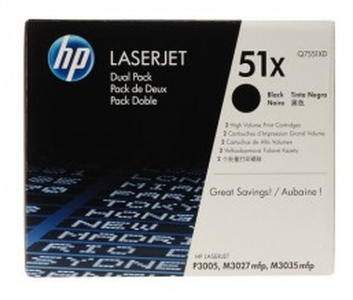 TONER HP LaserJet Q7551X Dual Pack