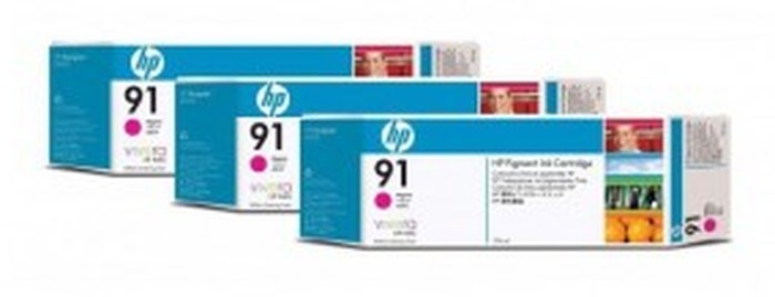 HP 91 3-pack 775-ml Magenta Cartouches (C9484A)