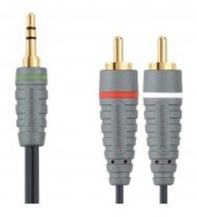 BE BLUE PORTABLE AUDIO CABLE 3.5MM M - 2X RCA M 2M