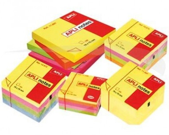 POST IT - 51 mm X 51mm - APLI - 250 FEUILLES - lot de 5 blocs
