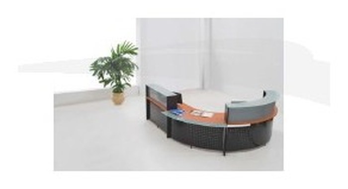 COMPTOIR 60° Convex Extension Top 1652W x 351D x 30H Merisier / Noir