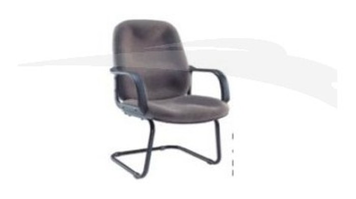 Fauteuil visiteur en tissu gris EX1226DG