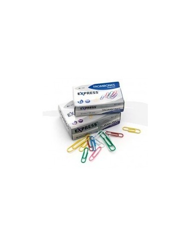 100 TROMBONES PLASTIFIÉES - EXPRESS - 50mm - lot de 10 boîtes