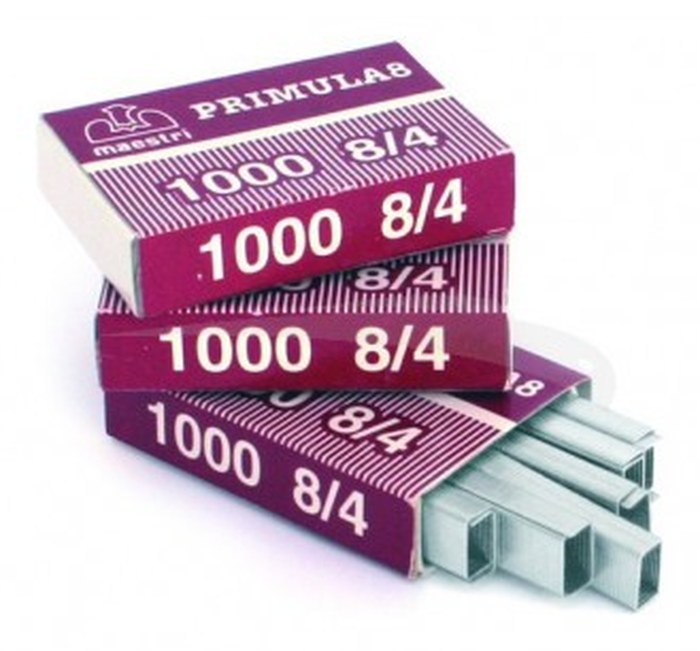 1000 AGRAFES - PRIMULA - 8/4 - Lot de 10 boîtes