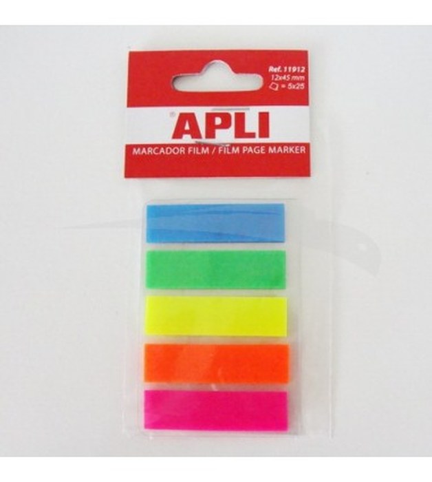 APLI Notes Index autocollants 12 x 45 - Lot de 5 Pochettes